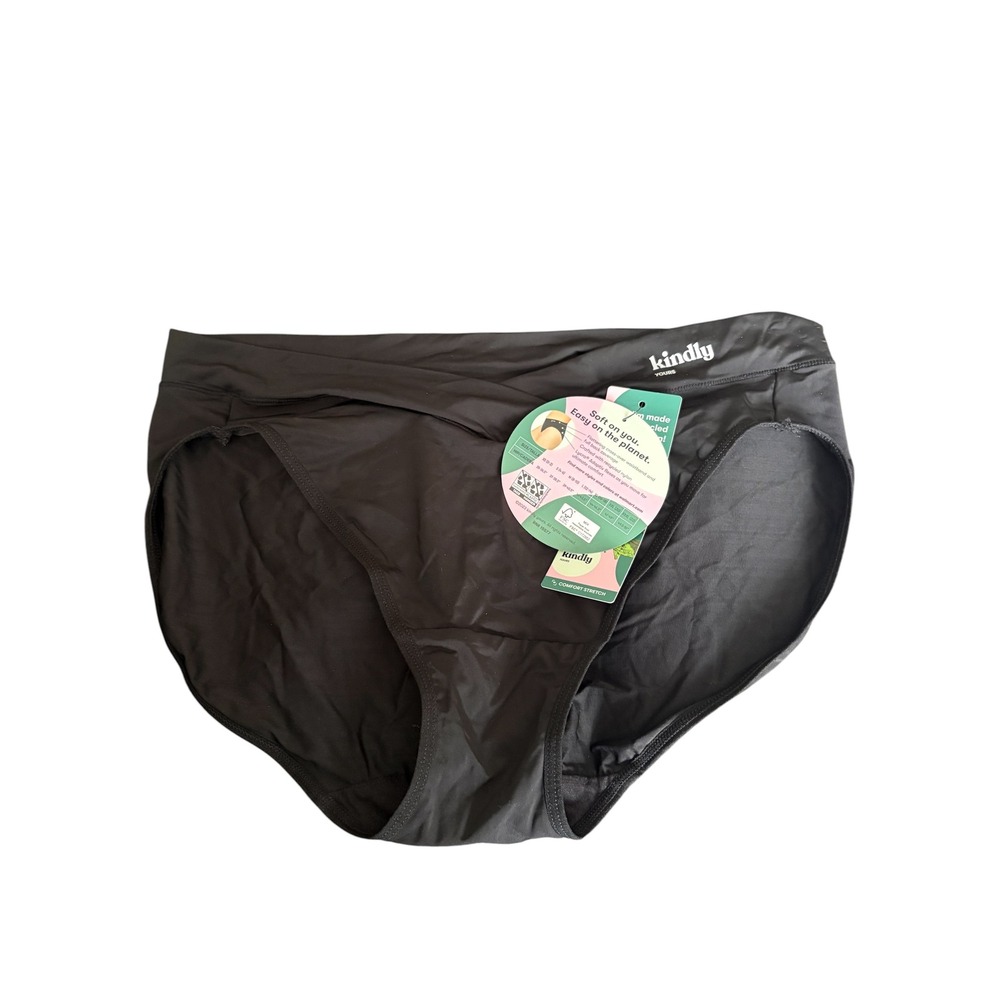 Kindly Yours Womens Hi Cut Brief Panties Black XL 16-18 NWT Seamless NWT